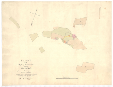 1281 Kaart van het erve Mekkelholt, gelegen in de buurschap Lonneker, gemeente Lonneker/D. Middelbergh. - schaal 1 : ...
