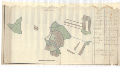 1323 Kaart van het erve Wanink de Bode, gelegen in Zeldam in het gericht Delden. - . - schaal in Rijnl. roeden [ ca. 1 ...