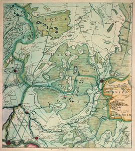 84-PBO084 6 Franse kaart van het grootste deel van Drenthe , Zuidoost-Friesland, het grootste deel van ...