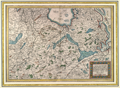 90-PBO090 Carte des duchés de Gueldres et cleves, comté de Zutphen, Frise et Overijssel Kaart van de hertogdommen Gelre ...