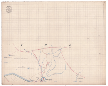 19223-A1.A3 Blad A3 van de algemene kaart van Overijssel ten westen van Coevorden met riviertjes en ontworpen vaarten., 1847