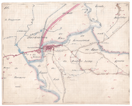 19223-B10.18 [Geen titel] Kaart van de Vecht bij Hardenberg. Aan de westzijde zijn te vinden: de Plaggenmars, de ...