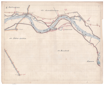 19223-B10.4 [Geen titel] Kaart van de Vecht, ongeveer vanaf de huidige spoorlijn Zwolle-Meppel tot ongeveer de huidige ...
