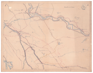 19223-B13.1 [Geen titel] Blad 1 van de kaart van de Sallandse weteringen: tussen Zwolle en Dalfsen. Met de waterwegen ...
