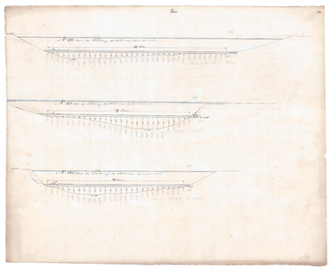 19224-B11.24 [Geen titel] Dwarsdoorsneden van de Vecht bij Junne en Stegeren., 1847