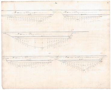 19224-B11.28 [Geen titel] Dwarsdoorsneden van de Vecht tussen Mariënheem en Rheeze., 1847