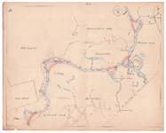 19225-10Z19 [Geen titel] Kaartblad van de rivier de Vecht met daarop, met rood aangegeven, voorstellen tot afsnijding. ...