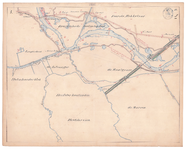 19225-10Z3 [Geen titel] Kaart van de Vecht ter hoogte van Kampherbeek en de Berkummerbrug. Veldnamen: Voorste ...