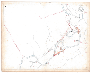 19231-15V14 [Geen titel] Kaartblad van de Regge ten noordoosten van Hellendoorn ter hoogte van Hulsen. Vermeld worden: ...