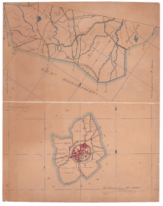 19224-10.1 en 38 Ambt Delden 1 [en] Oldenzaal Twee kaarten op een vel die niets met elkaar te maken hebben, Boven: ...