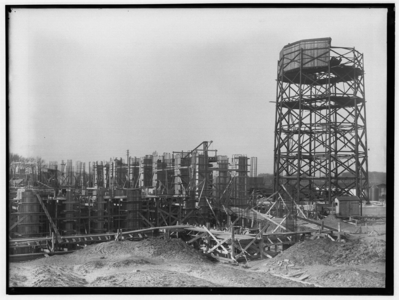 8753 FDSTORK-5864 Diversen. Betonbouw aan de Nieuwe Twentsche Centrale aan de Bornsche Weg., 13-04-1921