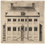 16 -2 Voorgevel van het huis van Bathrolomeus van der Burgh Ootmarsum. Tekst later aan de afbeelding toegevoegd., 1663