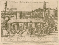 5 -11 Afbeelding van de belegering van Kampen door Graaf Rennenberg op 20 juli 1578. Tevens met Frans onderschrift., ...