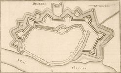 8 -5B Kaart van de fortificaties van Deventer., 1600