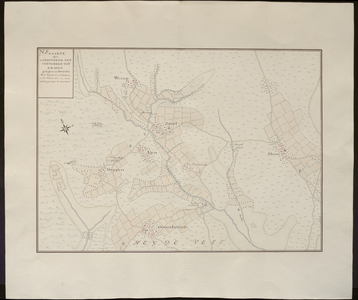 36 N. 1. Blad 1 van de grote kaart hierboven, met Wesup, Sweel, Meppen, Alen, Sleen, Oosterhesselt., 1740