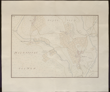 39 N.4. Blad 4 van de grote kaart hierboven, met Gees, Zwinderen, Dalen met het Loo Diep, 1740
