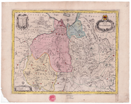 26 Ditio | Trans-isulana 1 kaart. Gekleurd. Met dingspel-indeling in Drenthe uit de kaart van Pijnacker van 1634. ...