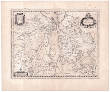 27 Ditio | Trans-isulana 1 kaart. Ongekleurd. Met dingspel-indeling in Drenthe uit de kaart van Pijnacker van 1634. ...