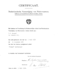 13811 FDHEEMAF021501 Certificaat van de Nederlandsche Vereeniging van Huisvrouwen voor de HEEMAF stofzuiger, 1938-07-26