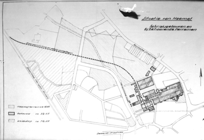 14215 FDHEEMAF021524 Plattegrond HEEMAF terrein met spooraansluiting, 1939-02-04
