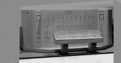 16148 FDHEEMAF065597 Model van schemabord en lessenaar voor bediening van de spuisluizen in het Haringvliet, 1960-10-25