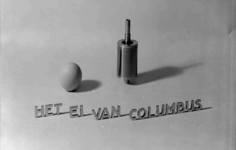 7281 FDHEEMAF054083 Rotor van een HEEMAF stofzuigermotor op reclameplaat: Het Ei van Columbus , 1938-07-05