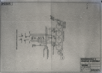 8921 FDHEEMAF021063 Tekening verkeersregelinstallatie. Schema bedieningsveld voor kruispunt in verkeerscentrale, 1931-12-22