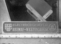 9690 FDHEEMAF020002 Merkplaatje HEEMAF/WESTINGHOUSE, gegoten door Metaalgieterij 'Holland' Amsterdam, 1925-06-16