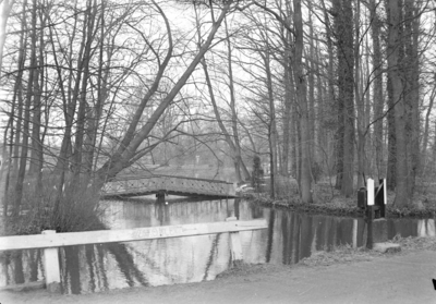 111 Wijhe: Opname van een brug in een bosje., 12-02-1941
