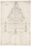 1263-KD000059 [Zonder titel] 'Aftekening van een poort', ontwerptekening door Thomas Berends van de opstand van de ...