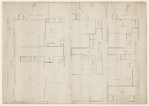 1287-KD000039 [Zonder titel] Ontwerptekening van plattegronden voor een gebouw van drie verdiepingen, gelegen tussen de ...