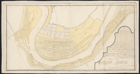 1388-KD000280 Caart figuratieff Kaart van de doorgebroken IJsseldijk bij Veekaten, vervaardigd door A.J. Knollaert en ...