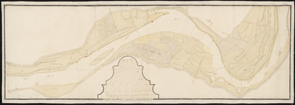 1388-KD000281 Caart figuratief Kaart door A.J. Knollaert (kopie door Abraham Hanselaar) van de IJssel tussen het ...