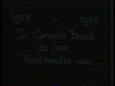 14641BB00517 Documentaire over het afscheid van Cornelis Brunt als rentmeester van Twickel op 23 mei 1985, met veel ...