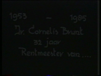 14641BB00517 Documentaire over het afscheid van Cornelis Brunt als rentmeester van Twickel op 23 mei 1985, met veel ...