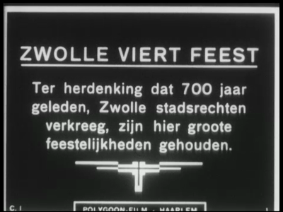 9579BB00032 Nieuwsitems met betrekking tot Zwolle en omgeving, uitgezonden door het Polygoon Journaal in de jaren '20 ...