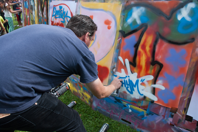 6600 Graffiti in het park met Stefan Alberts , 11-08-2015