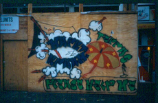 25005 DIA000502 Diverse graffiti in de (binnen)stad van Zwolle, 1987-00-00
