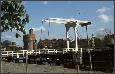 834 DIA022177 Het Pelserbrugje is een voetgangersbrug in de Zwolse binnenstad die over de Thorbeckegracht voert.Het ...