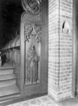 1174 FD000416 Interieur van de Dominicanenkerk met wang van 2e koorbank aan zuidwand van het koor. Prekende Pater., ...