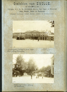23083 _0068 Bladzijde van het album met twee foto's, hierna individueel beschreven., 1890 - 1905