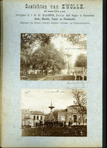 23083 _0077 Bladzijde van het album met twee foto's, hierna individueel beschreven., 1895 - 1905