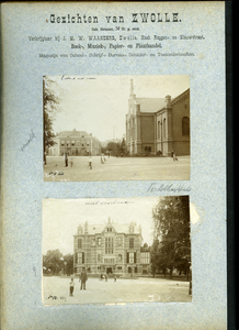 23083 _0083 Bladzijde van het album met twee foto's, hierna individueel beschreven., 1890 - 1905