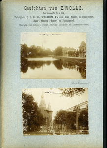 23083 _0107 Bladzijde van het album met twee foto's, hierna individueel beschreven., 1890 - 1905