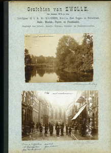 23083 _0110 Bladzijde van het album met twee foto's, hierna individueel beschreven., 1890 - 1905