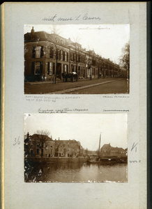 23083 _0123 Bladzijde van het album met twee foto's, hierna individueel beschreven., 1890 - 1905