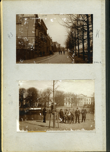 23083 _0134 Bladzijde van het album met twee foto's, hierna individueel beschreven., 1890 - 1905