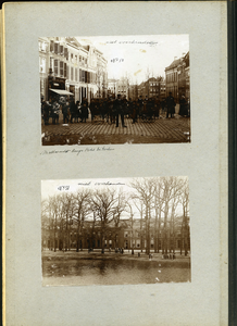 23083 _0146 Bladzijde van het album met twee foto's, hierna individueel beschreven., 1890 - 1905