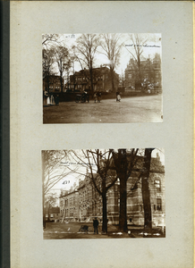 23083 _0149 Bladzijde van het album met twee foto's, hierna individueel beschreven., 1890 - 1905