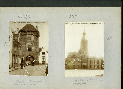 23083 _0157 Bladzijde van het album met twee foto's, hierna individueel beschreven., 1890 - 1905